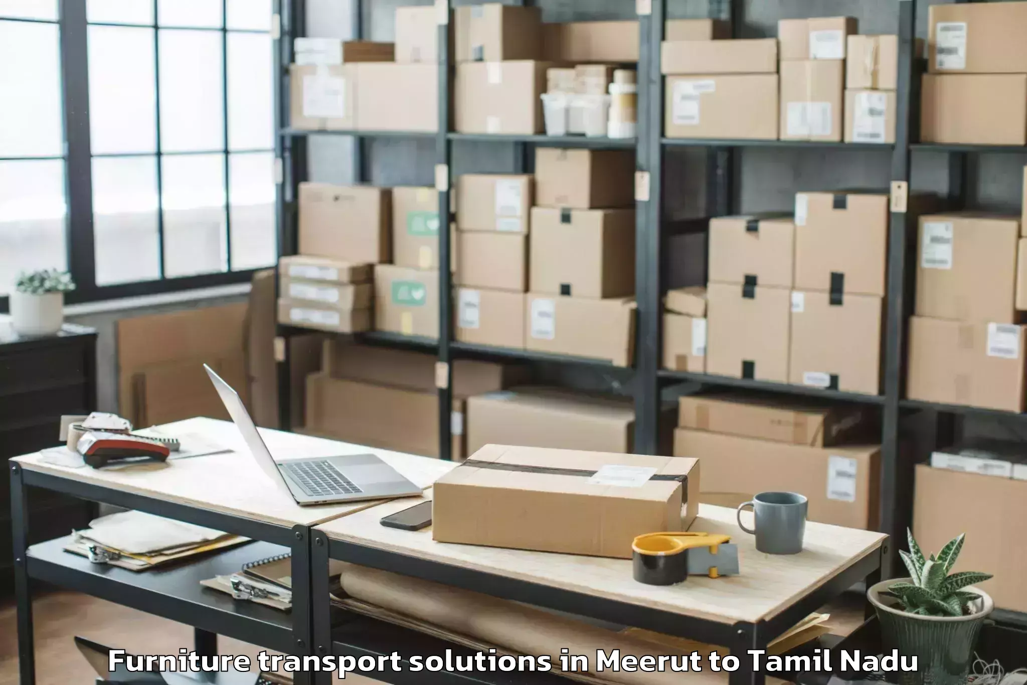 Discover Meerut to Poonamalle Furniture Transport Solutions